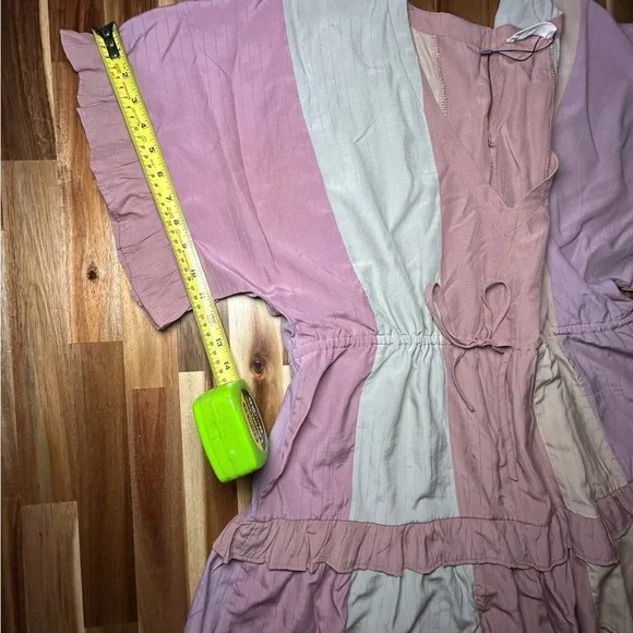 STORIA Colorblock Lightweight Pull On‎ Romper V-Neck Ruffle Dolman Sleeve Sz Med - Picture 9 of 10